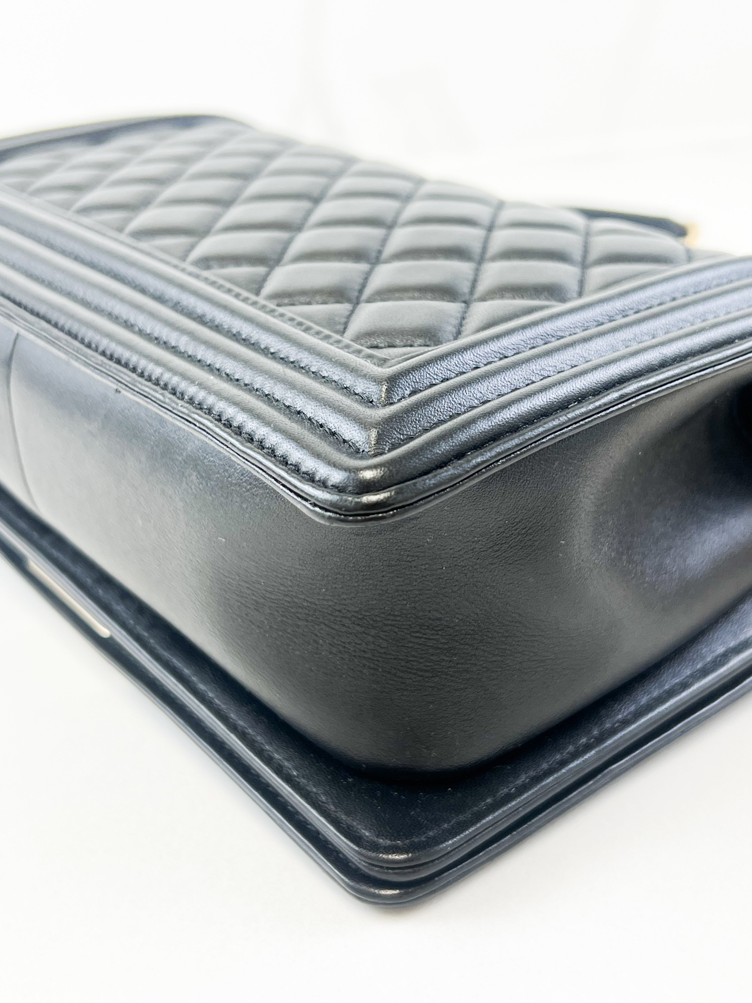 Chanel Black Old Medium Calfskin Boy Bag GHW