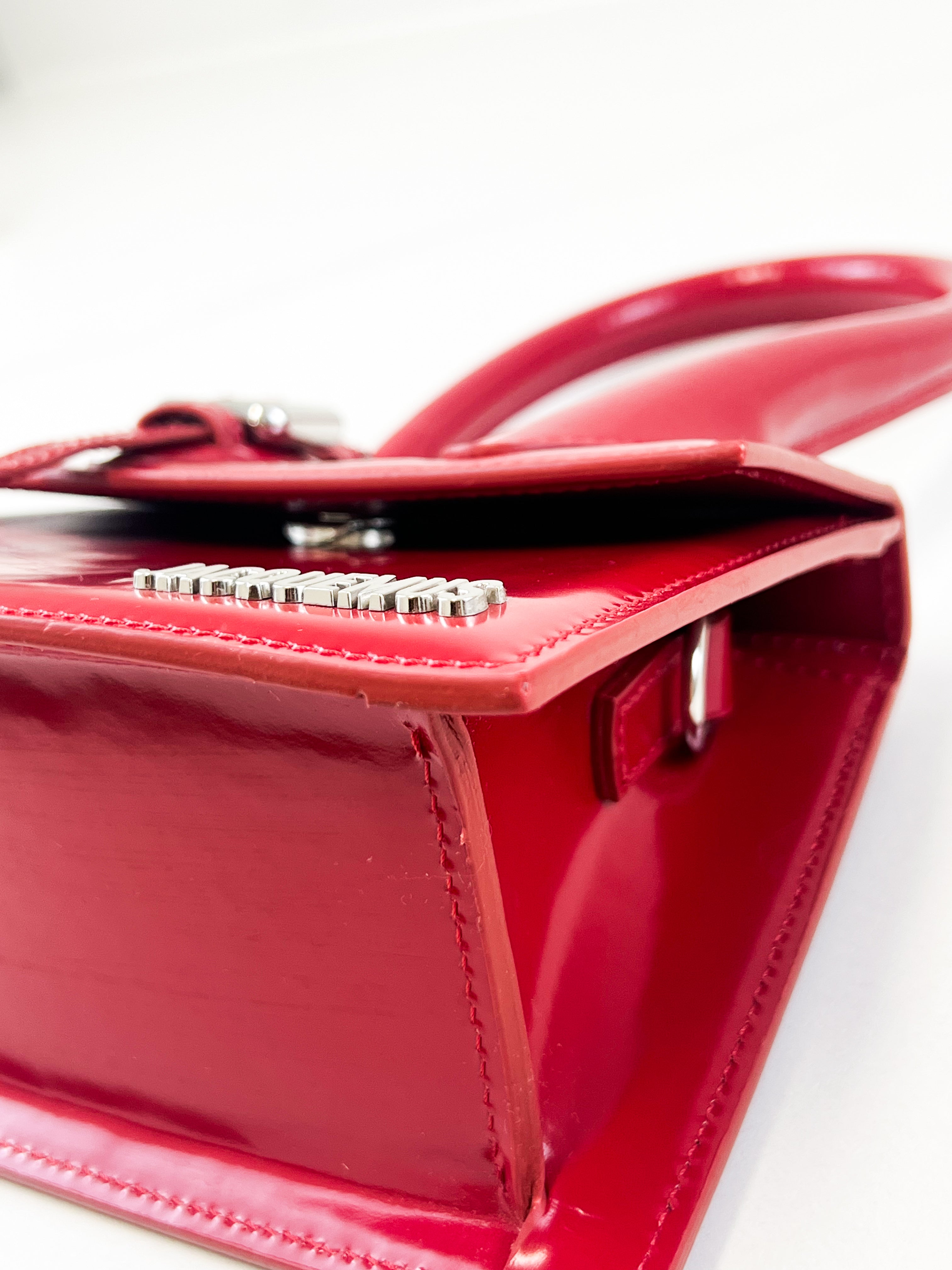 Jacquemus Red Le Chiquito Moyen Buckle Leather Bag