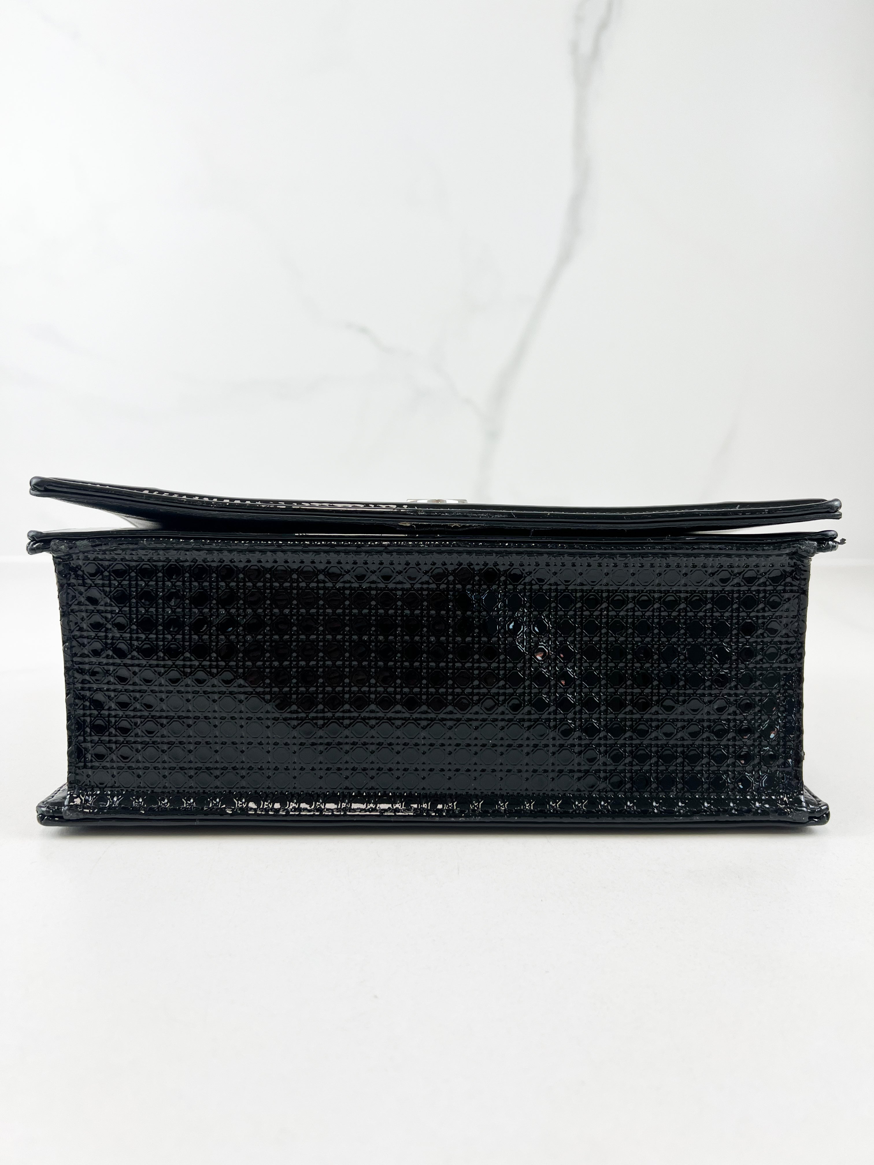 Christian Dior Medium Patent Grey Diorama with SHW
