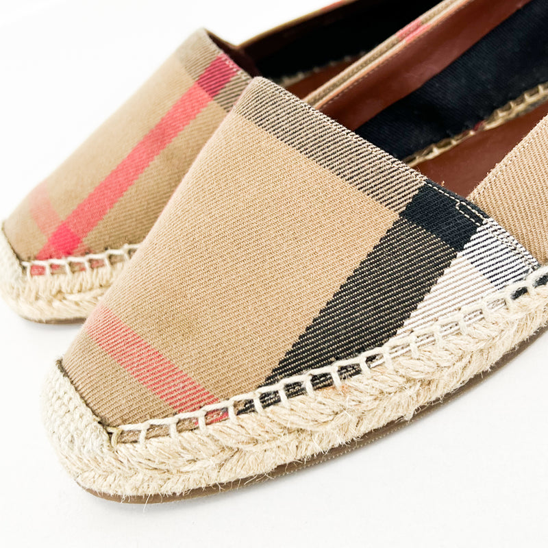 Burberry Nova Check Espadrilles Size 38.5