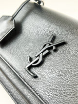 Saint Laurent Black Sunset Grained Shoulder Bag