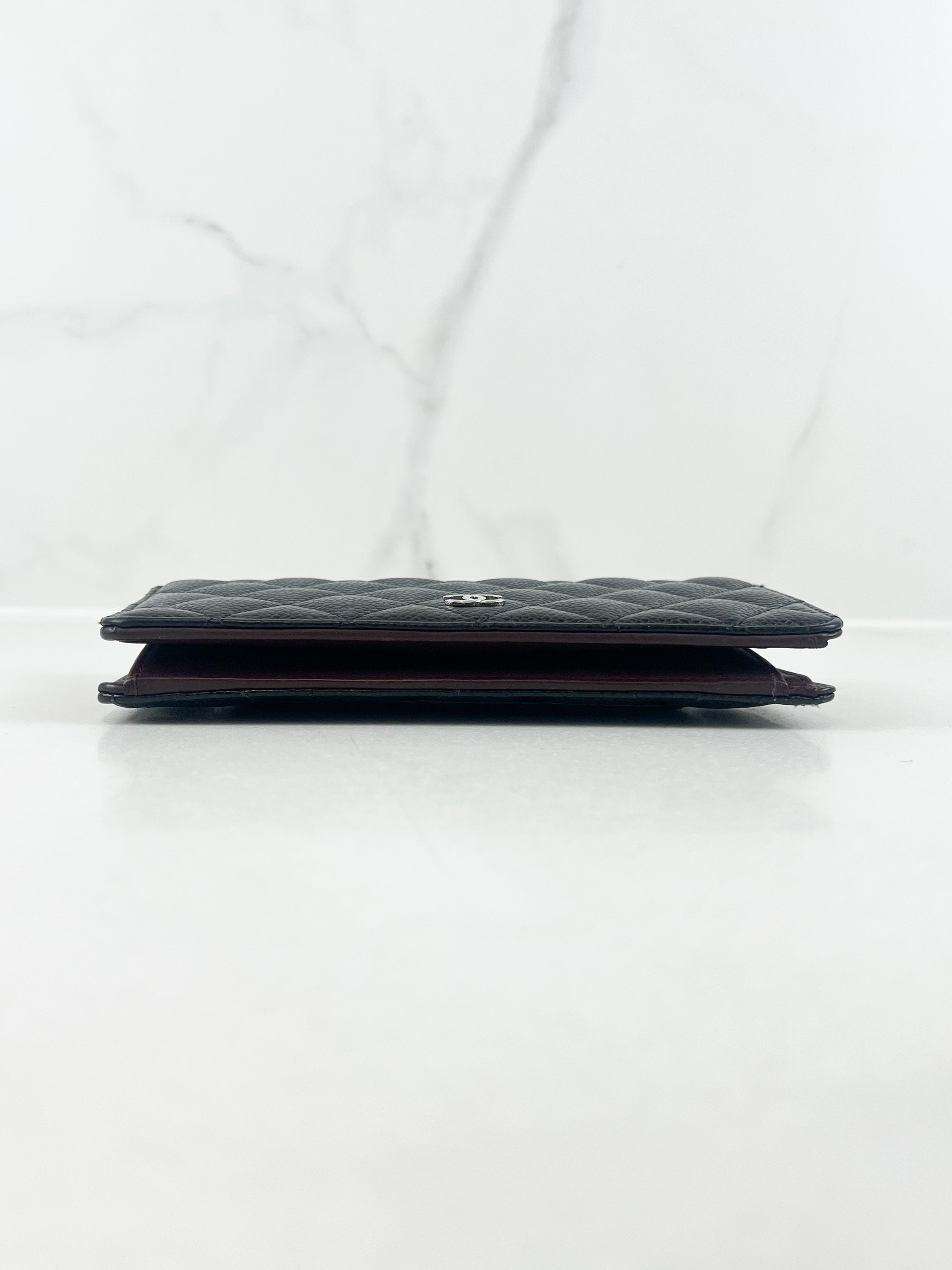 Chanel CC Black Caviar Flap Wallet SHW