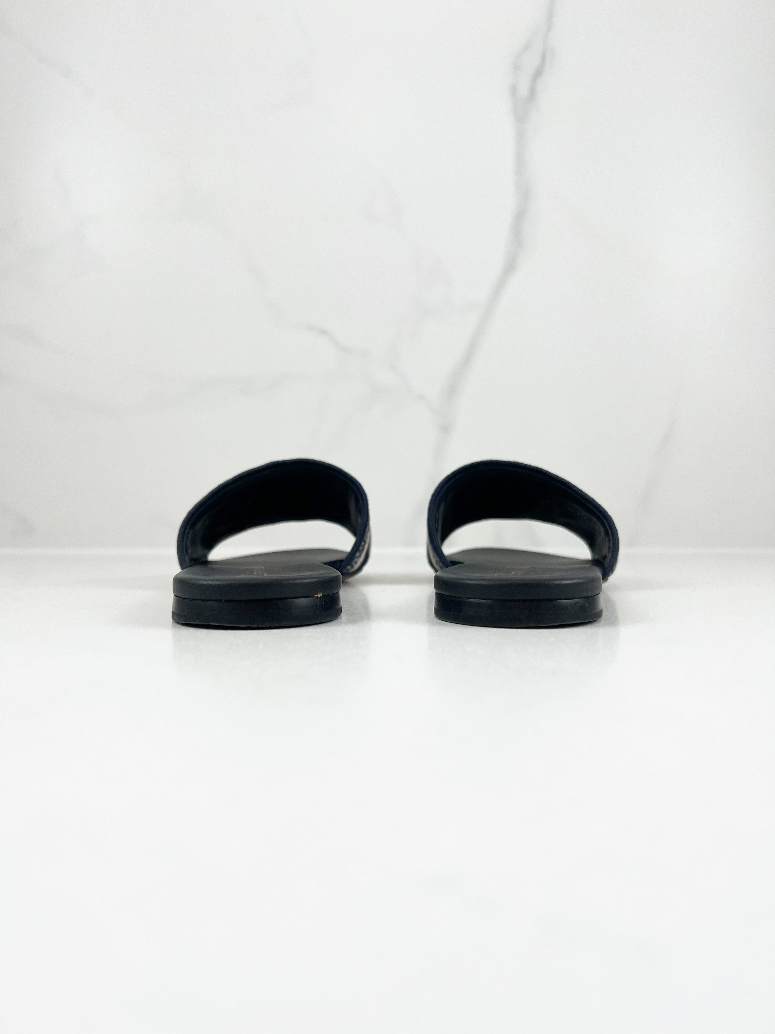 Christian Dior Navy Dway Slides Size 37
