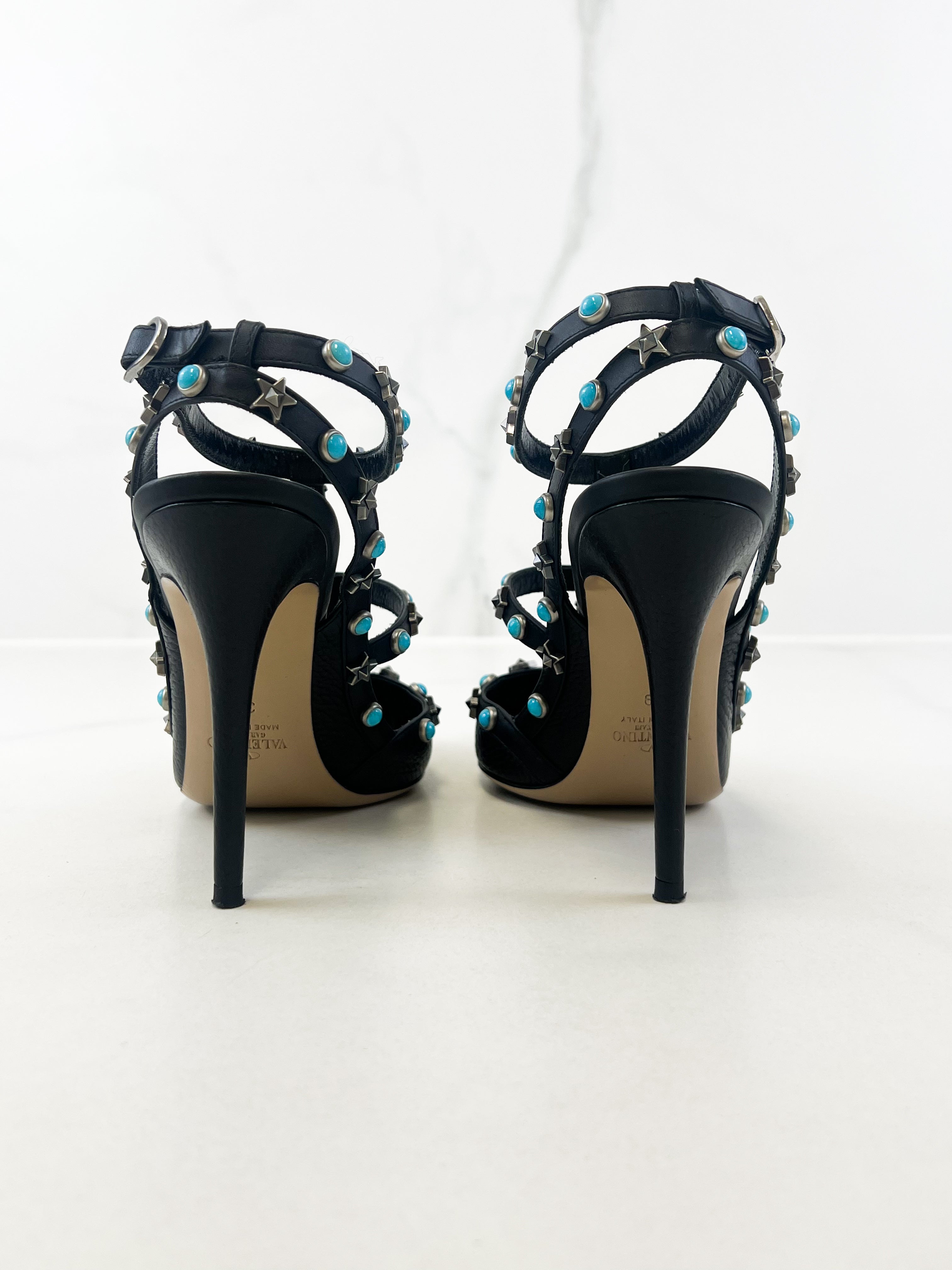 Valentino Black Caged Rockstud Pumps Size 39