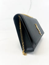 Saint Laurent Black Kate Medium Chain Bag with GHW