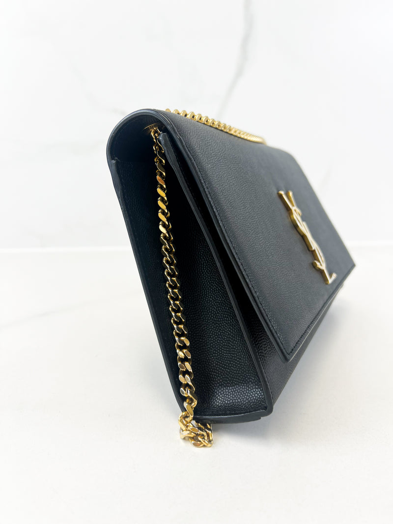 Saint Laurent Black Kate Medium Chain Bag with GHW