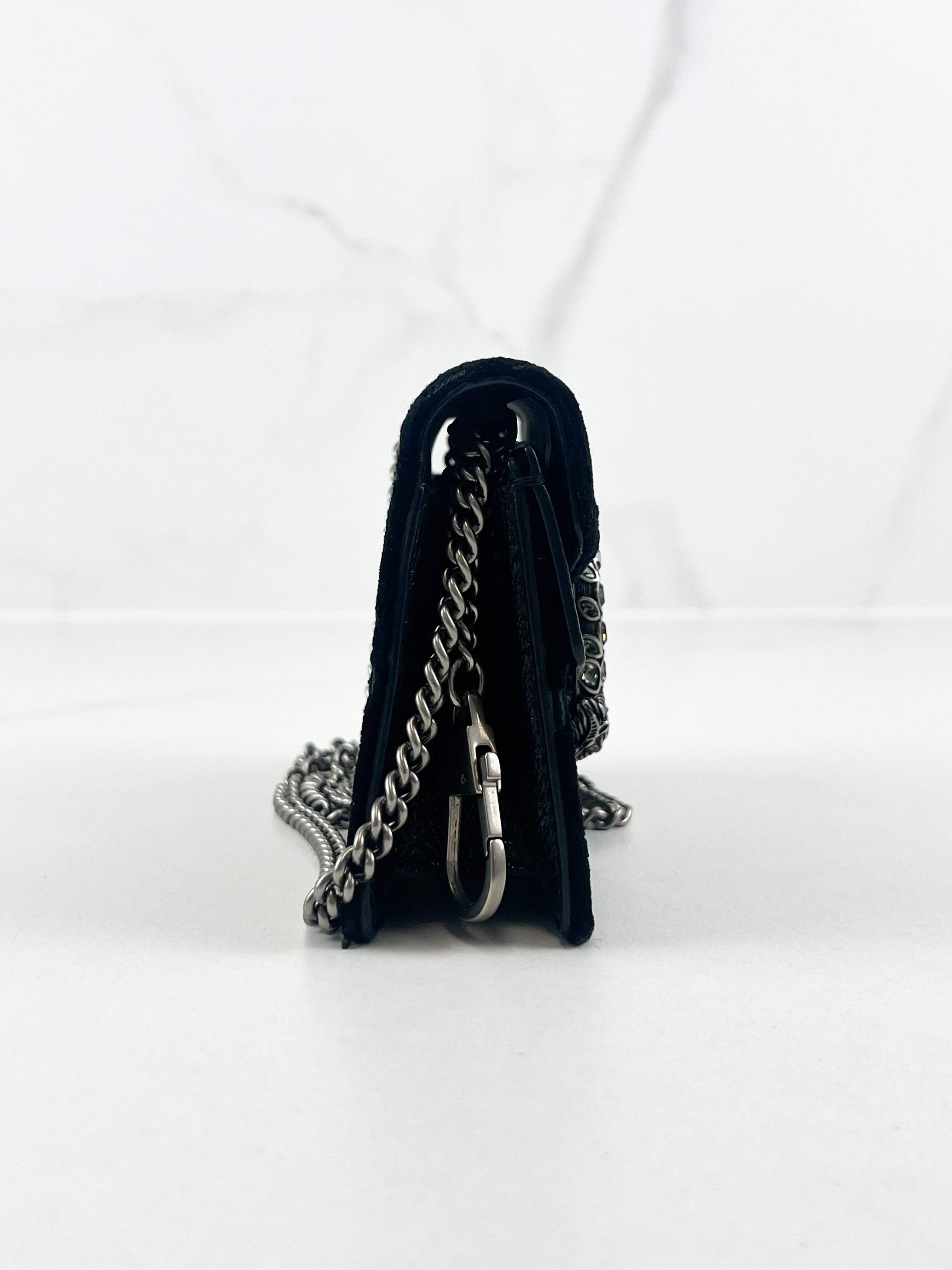 Gucci GG Logo Super Mini Velvet Dionysus