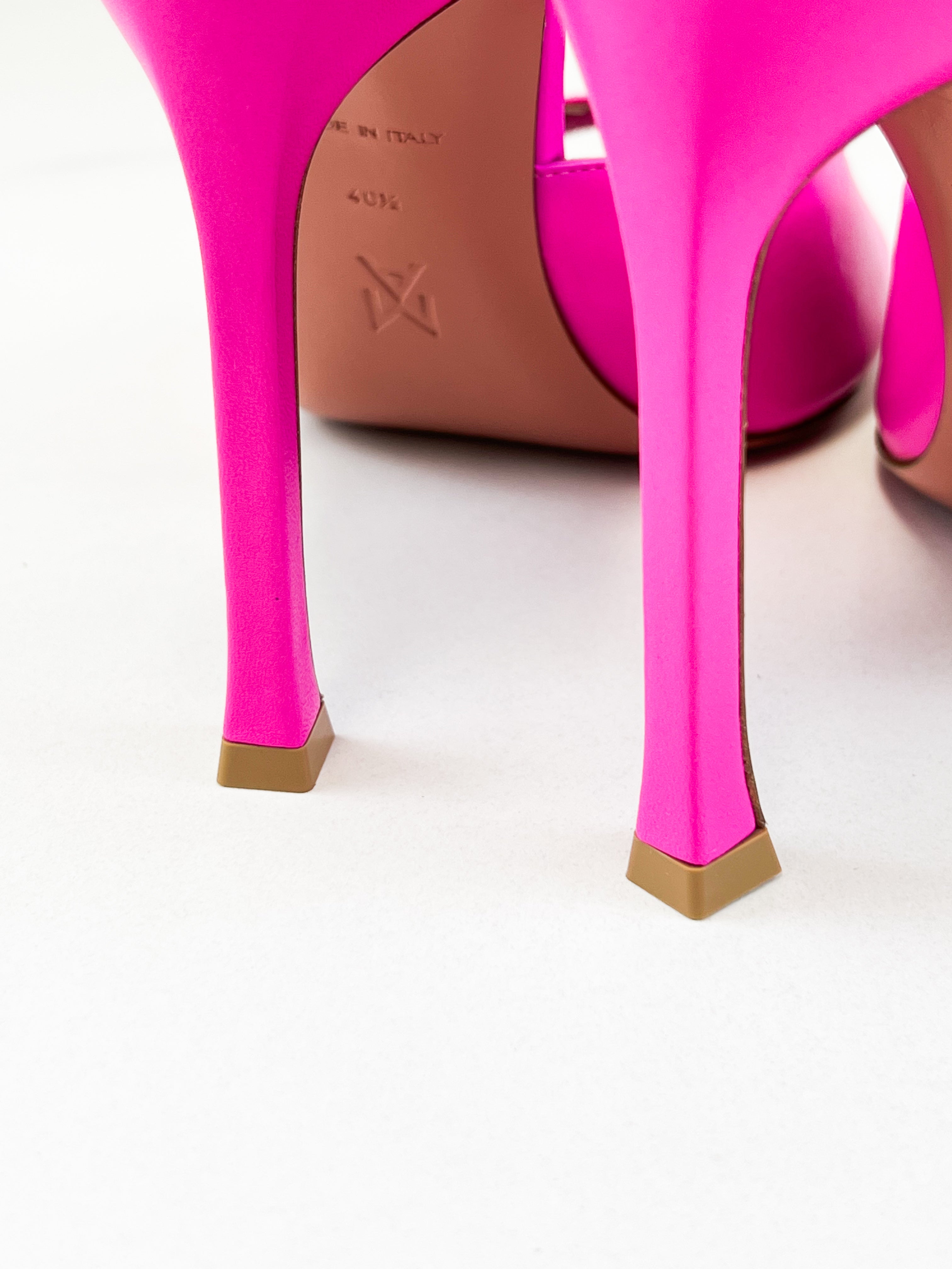 Amina Muaddi Alexa Leather Mule 105mm Size 40.5
