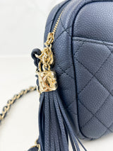 Chanel Camera Leather Navy Crossbody Bag