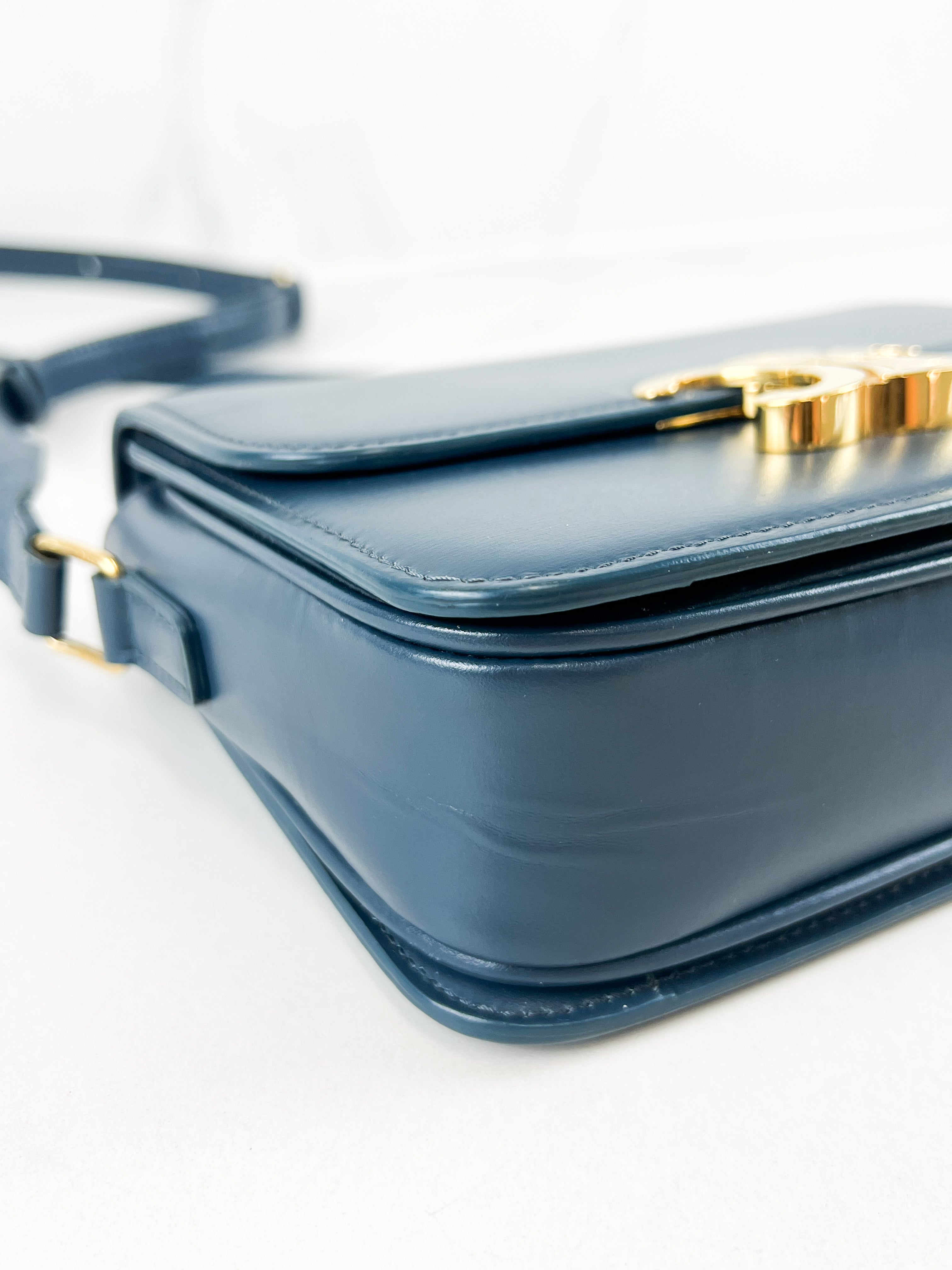 Celine Teen Triomphe Bag in Petrol Calfskin