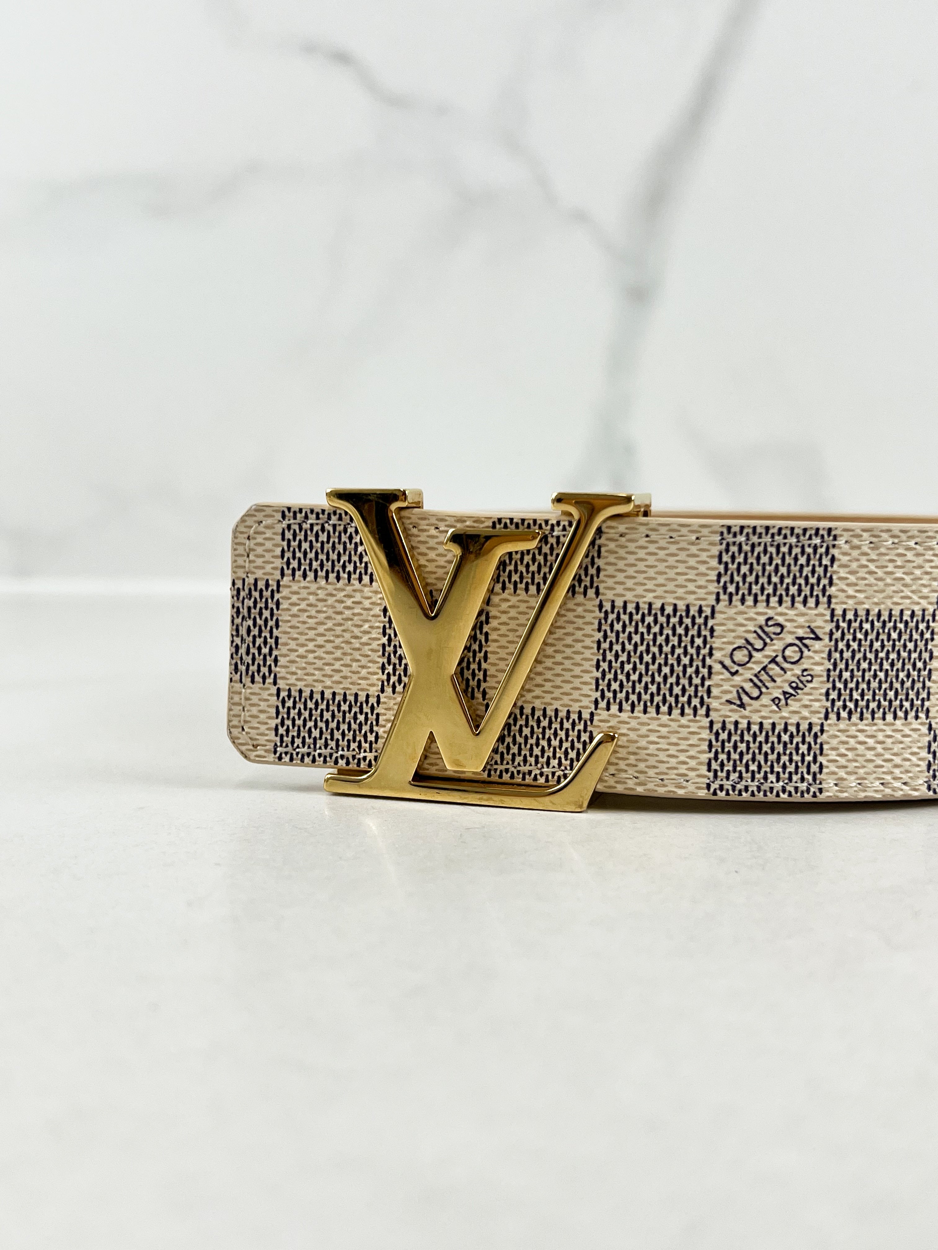 Louis Vuitton Damier Azur Initials 40mm Belt with GHW