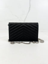 Saint Laurent Black Cassandre Envelope WOC SHW