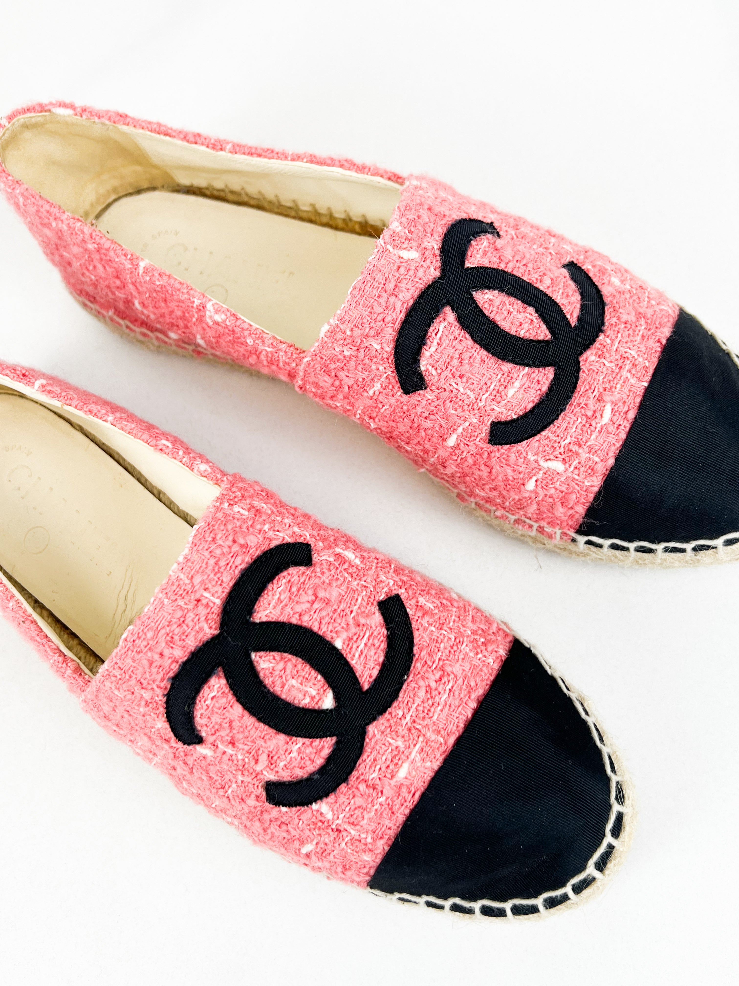 Chanel CC Tweed Espadrille Size 40