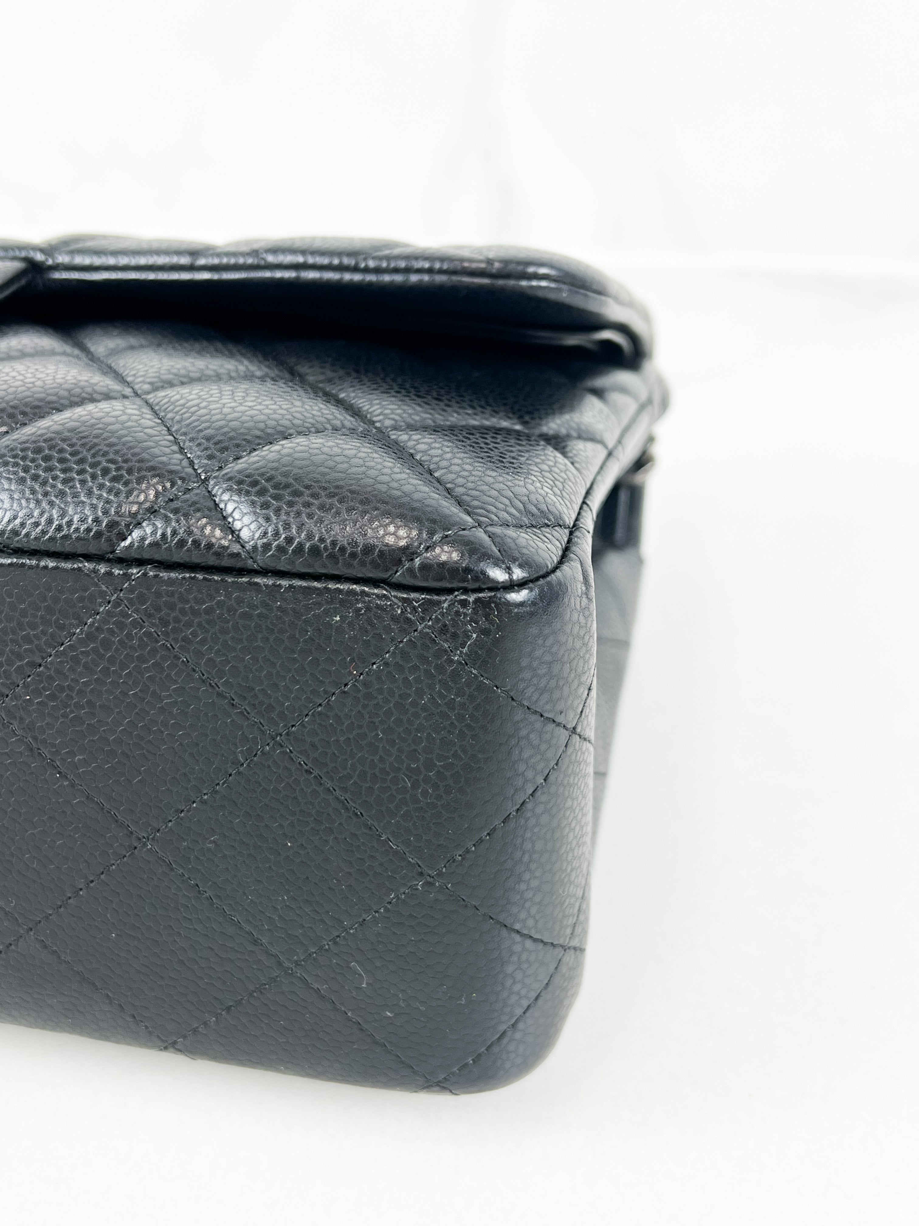 Chanel Jumbo Black Classic Double Flap Caviar Shoulder Bag