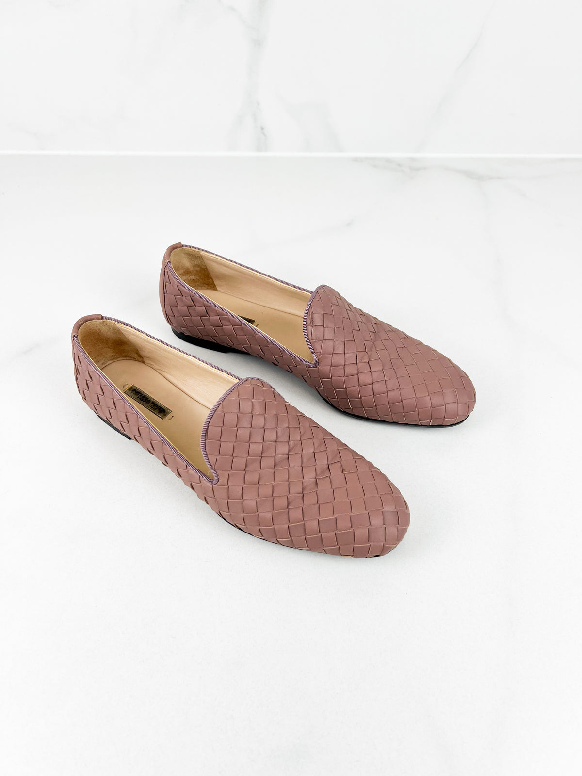 Bottega Veneta Intrecciato Leather Loafer in Deco Rose Size 37