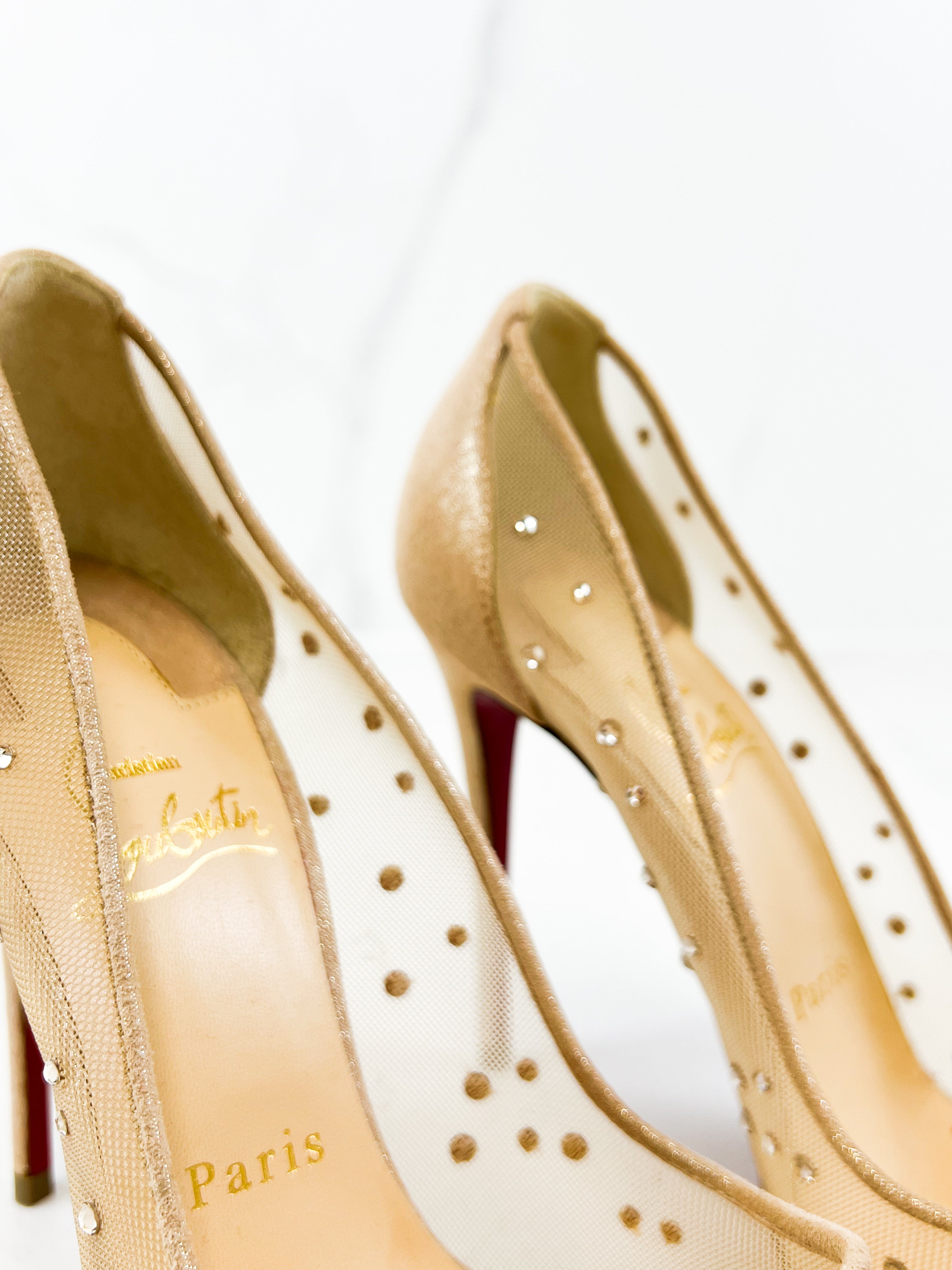 Christian Louboutin Follies Strass 100mm Size 37