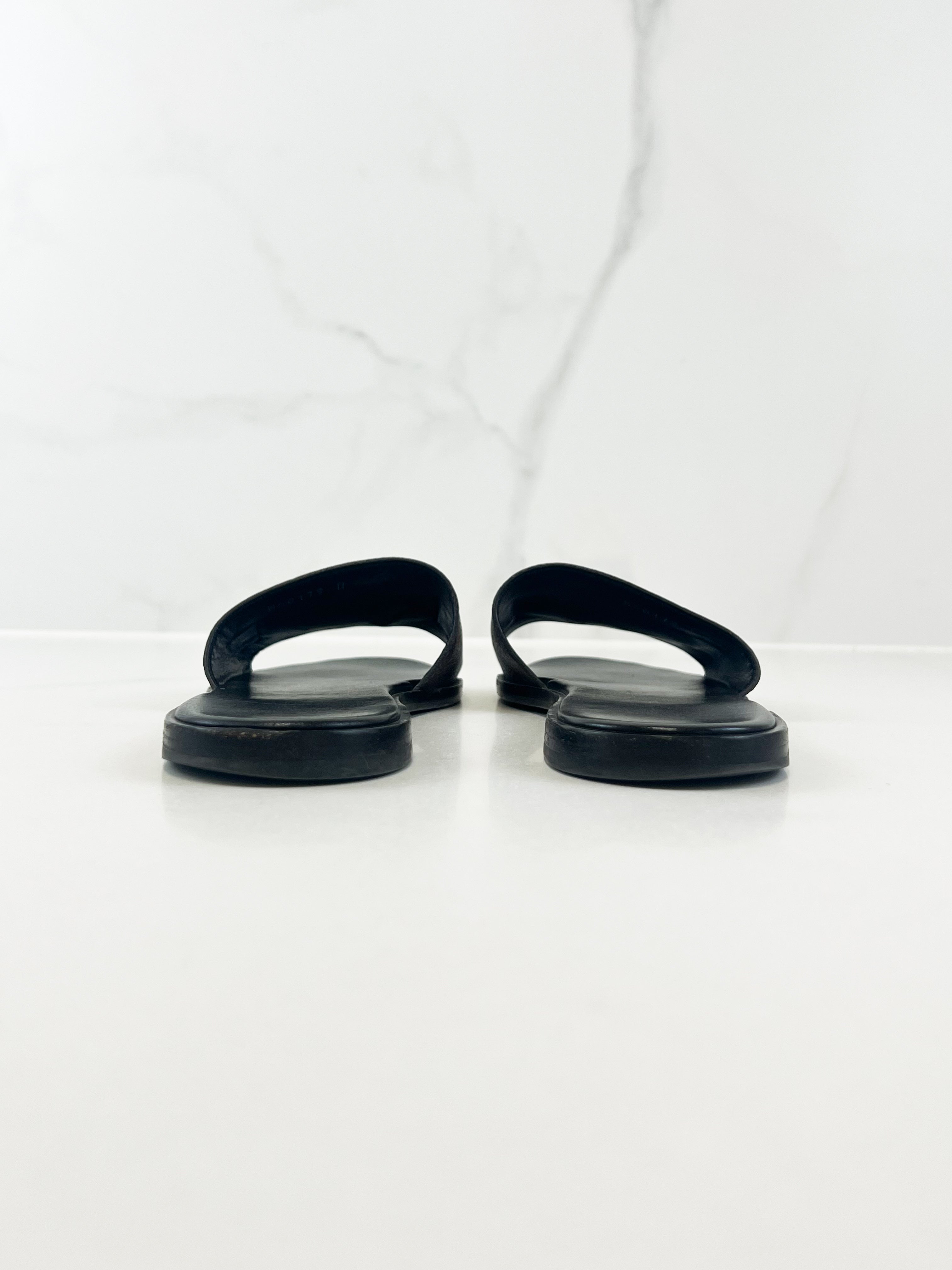 Louis Vuitton Monogram Lock It Flat Slides Size 40