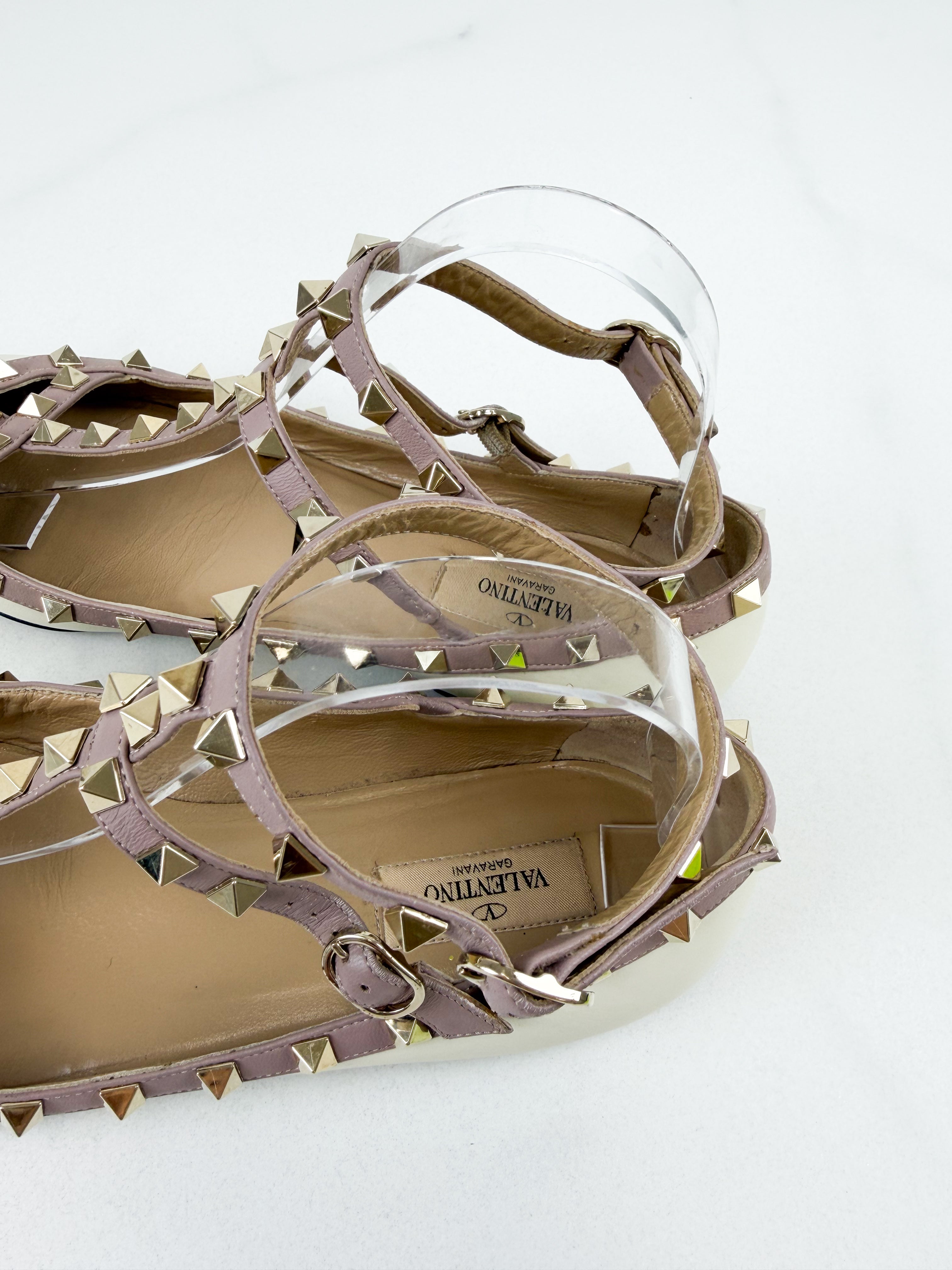Valentino Rockstud Caged Ballet Flat Size 40