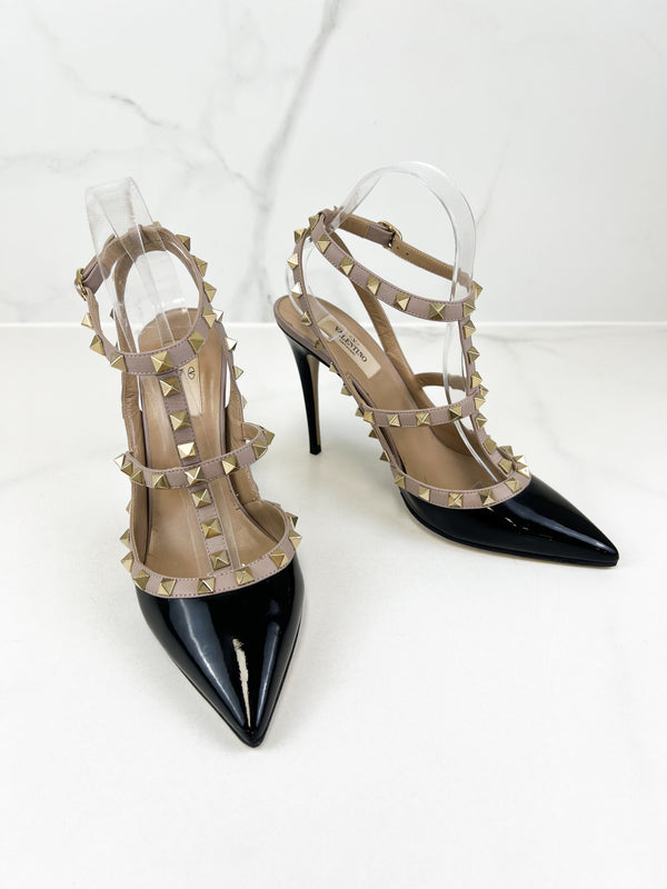 Valentino Black Rockstud Pumps Size 39