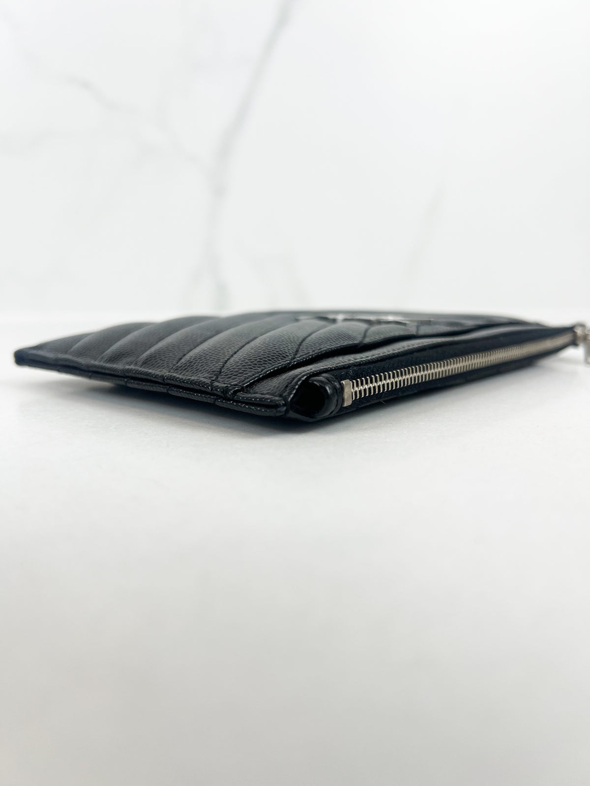 Saint Laurent Cassandre Metelasse Pouch in Grain De Poudre Leather with SHW
