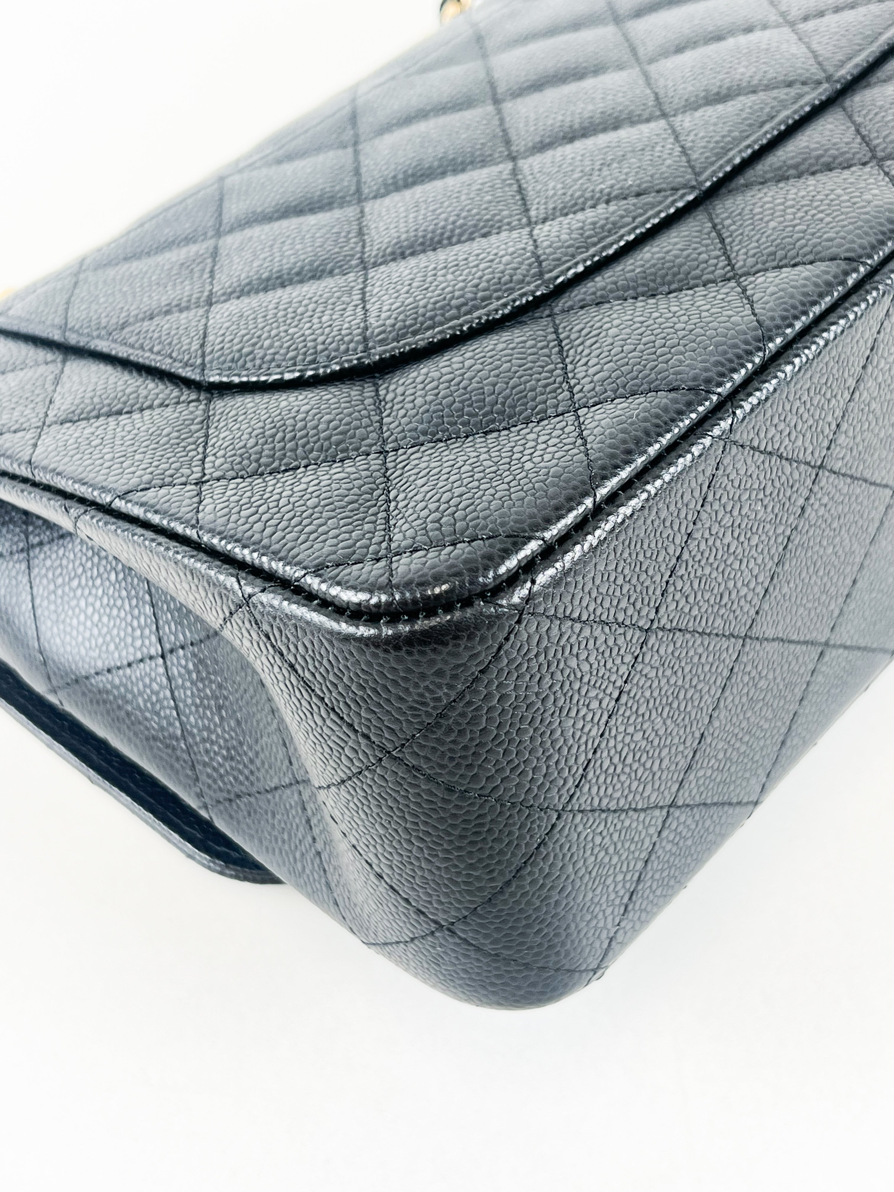 Chanel Jumbo Black Classic Double Flap Caviar Shoulder Bag