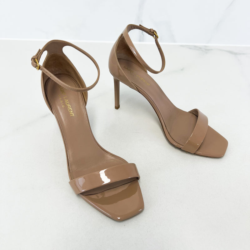 Saint Laurent Patent Calfskin Amber 85 Ankle Strap Size 38 Shopluxe Consignment