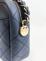 Chanel Camera Leather Navy Crossbody Bag