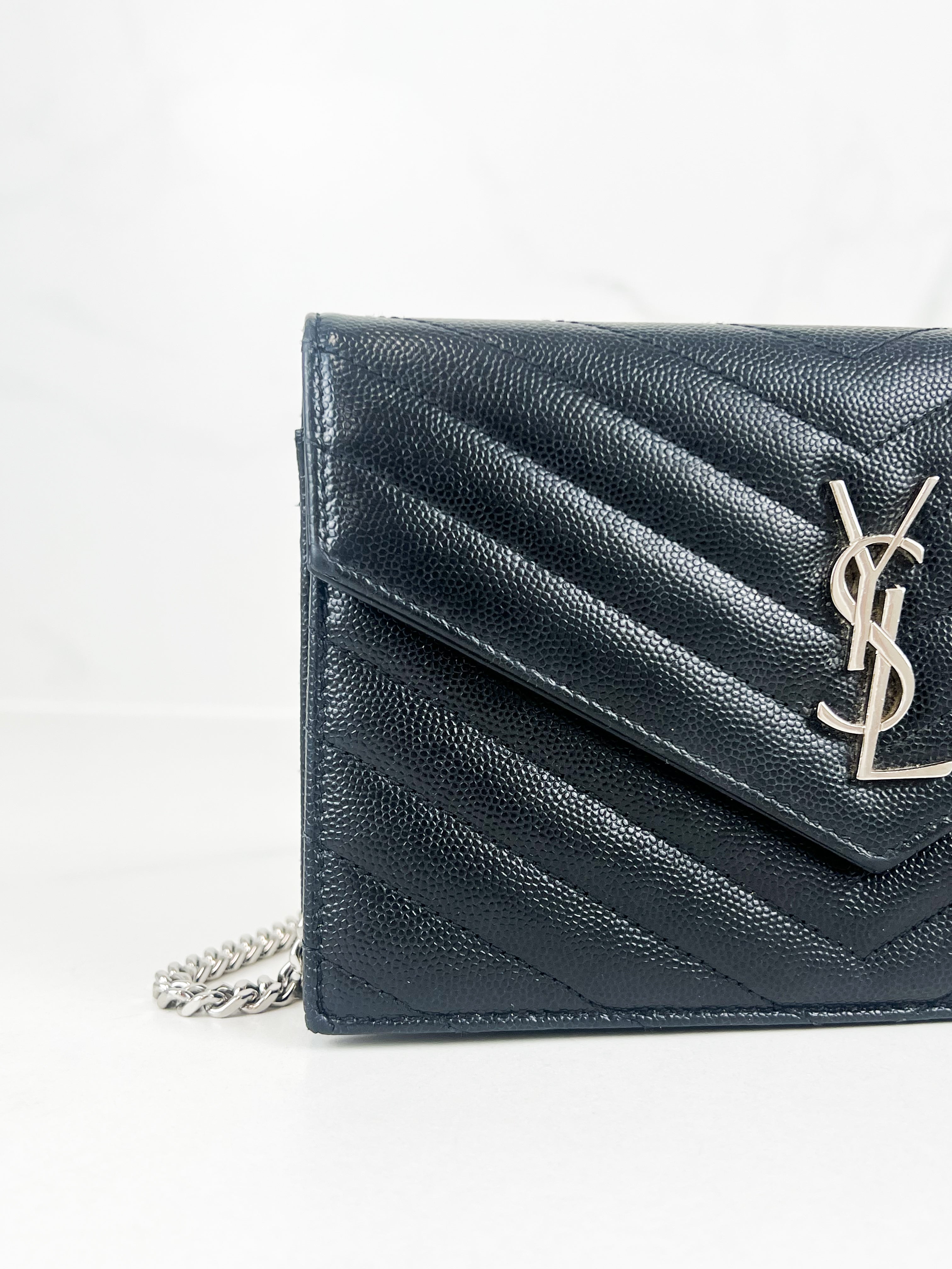Saint Laurent Black Cassandre Envelope WOC