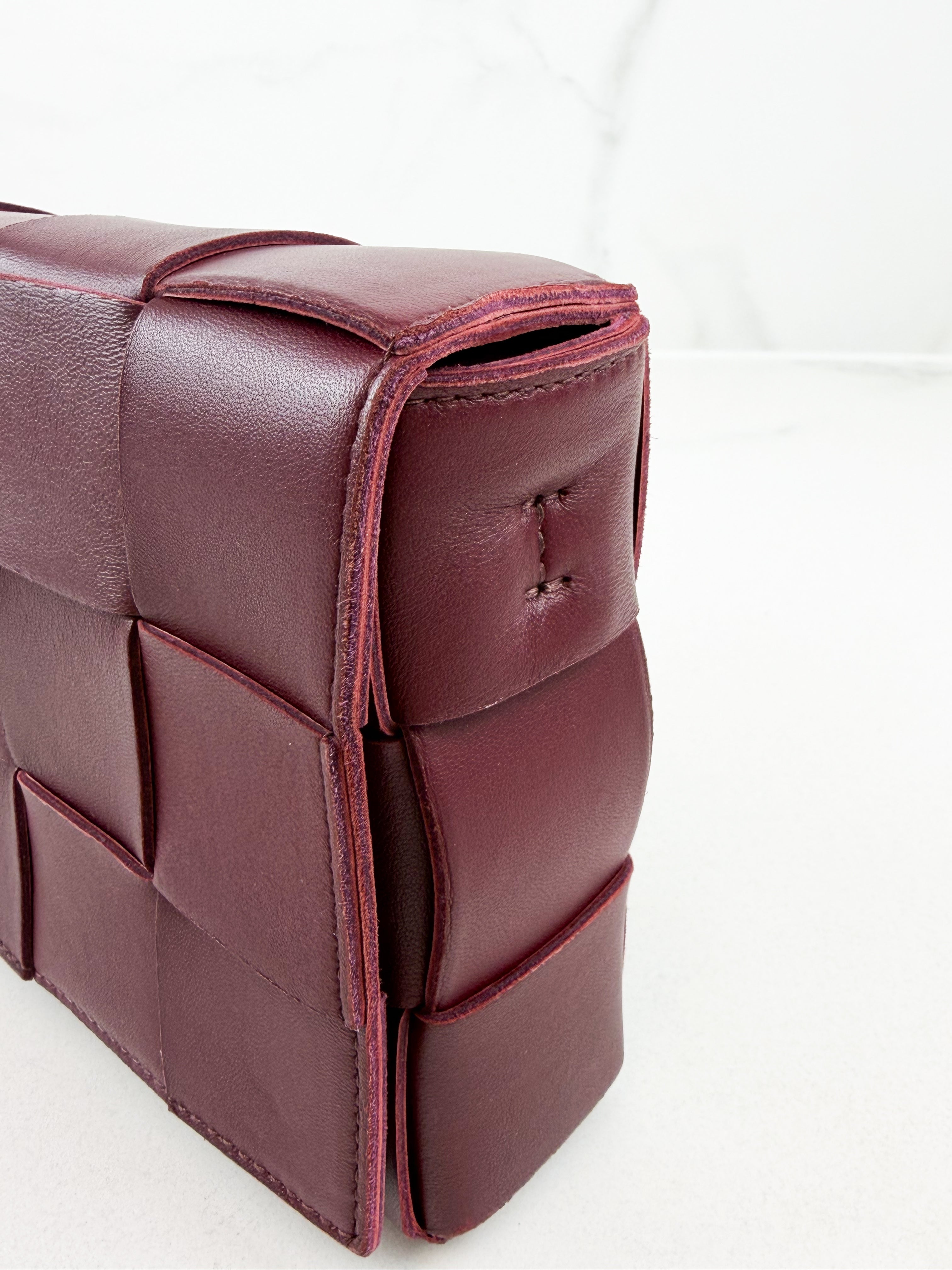Bottega Veneta Cassette Bag in Bordeaux Wine Red