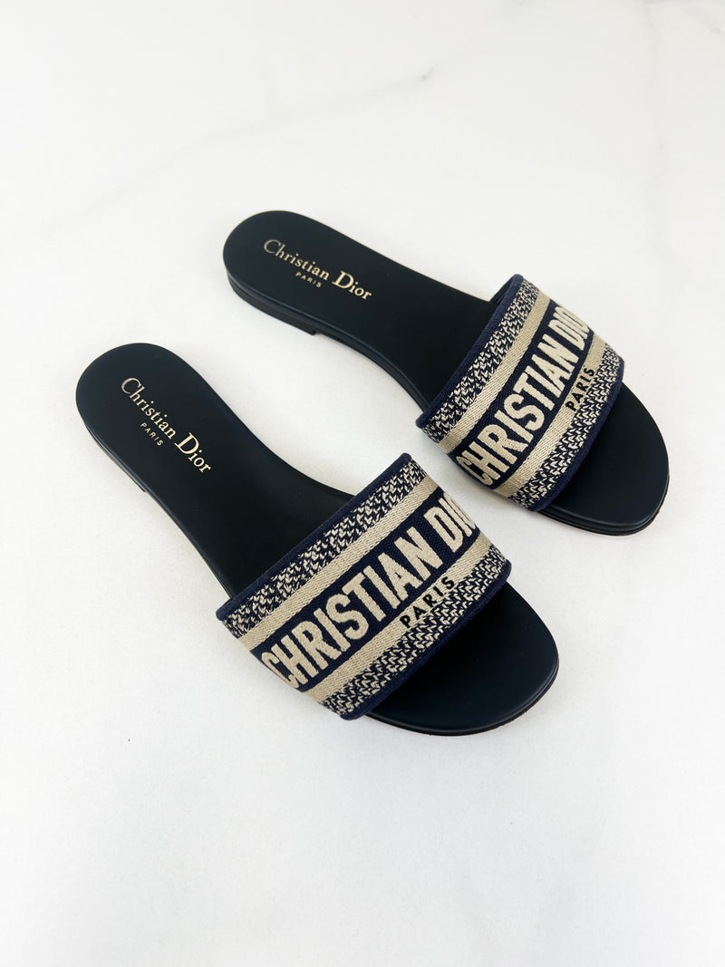 Christian Dior Dway Slides Size 38.5