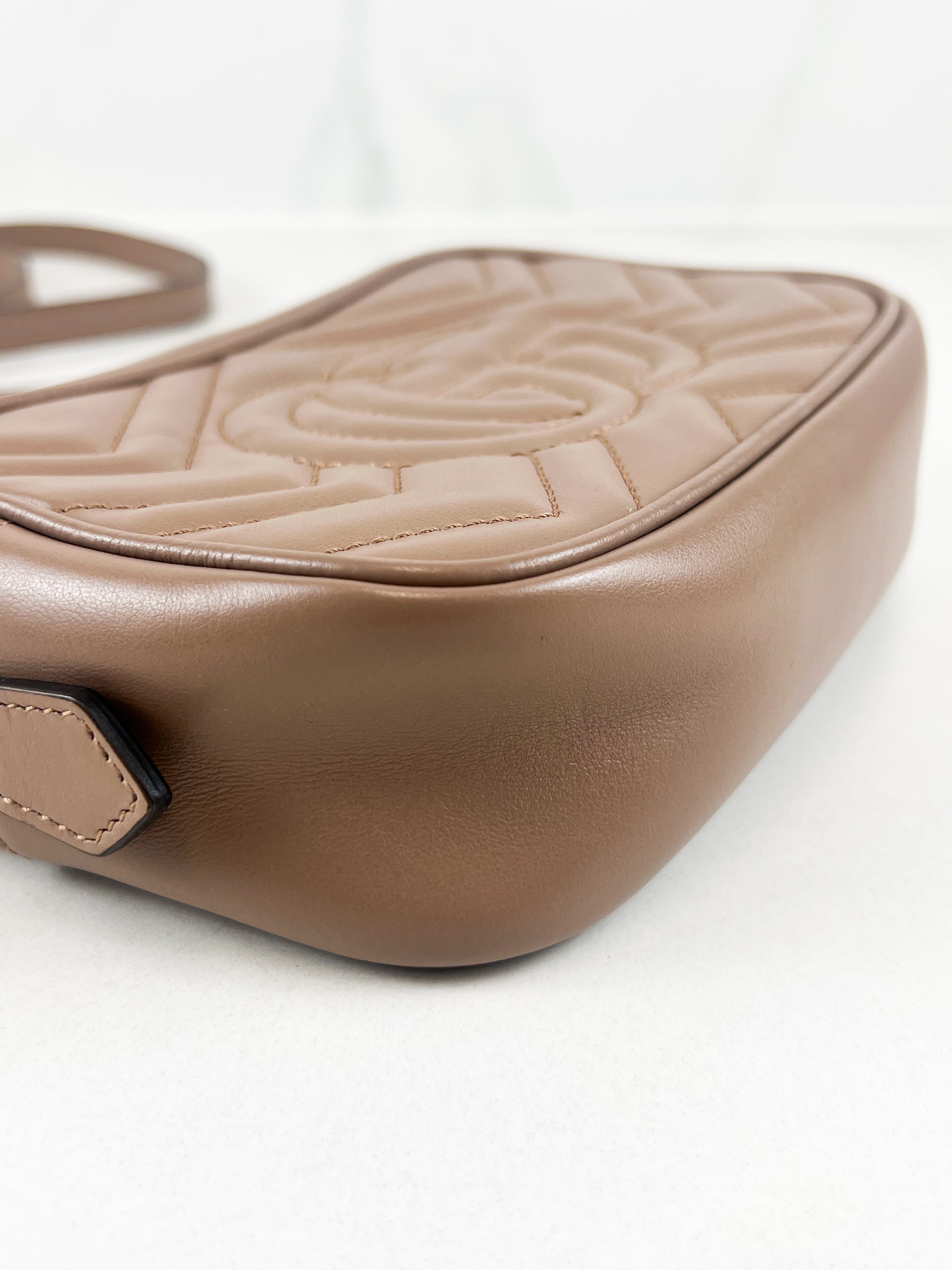 Gucci GG Marmont Matelasse Mini Beige Bag