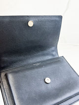 Saint Laurent Black Sunset Grained Shoulder Bag