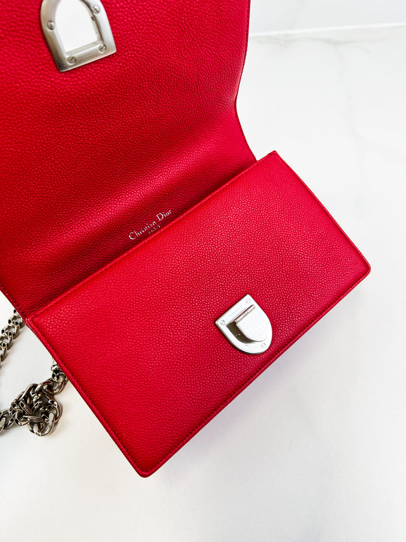 Christian Dior Red Small Diorama Shoulder Bag SHW