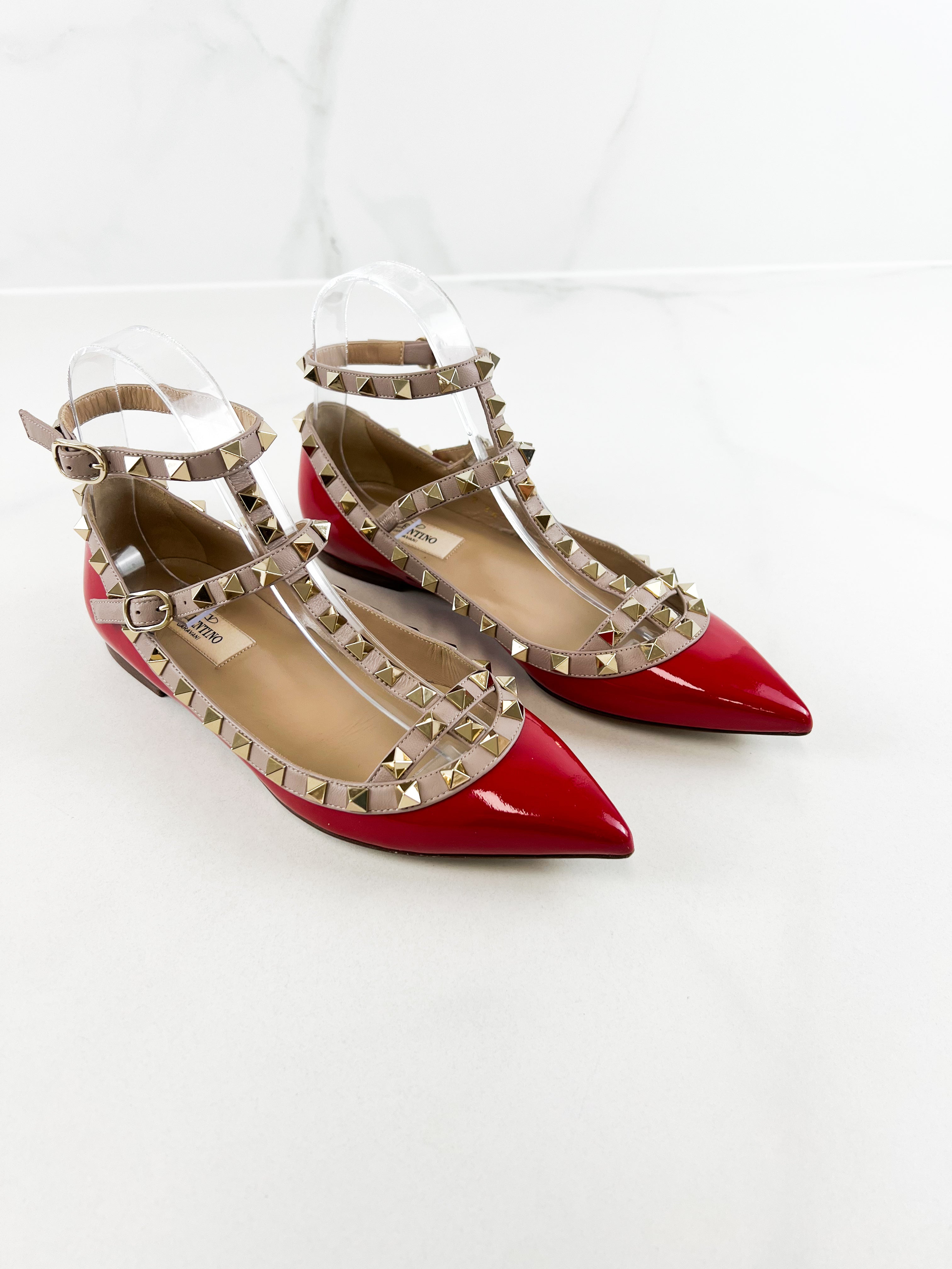 Valentino Rockstud Caged Ballet Flat Size 36