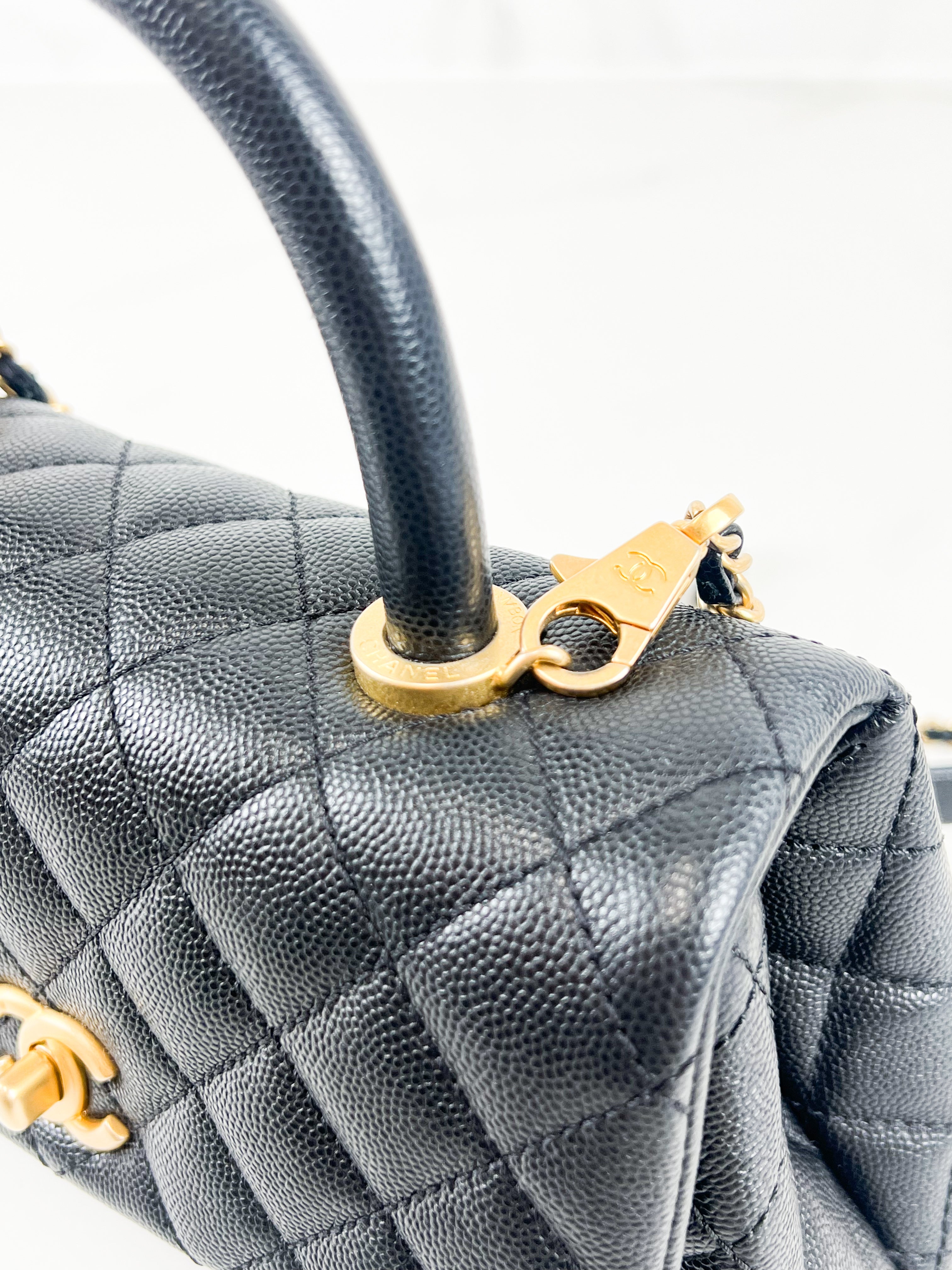 Chanel Small Black Caviar Coco Handle