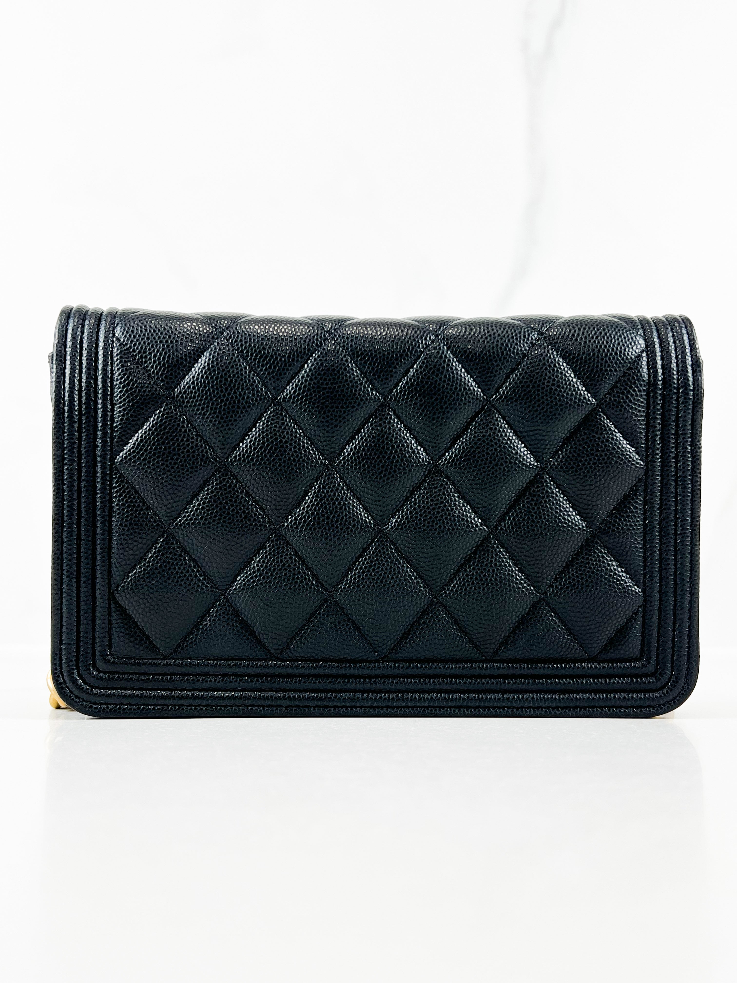 Chanel Boy Wallet on Chain Caviar with GHW
