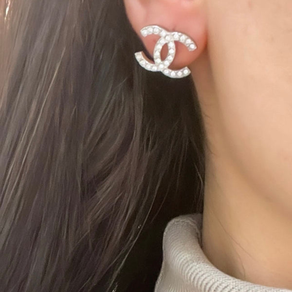 Chanel CC Stud Earrings
