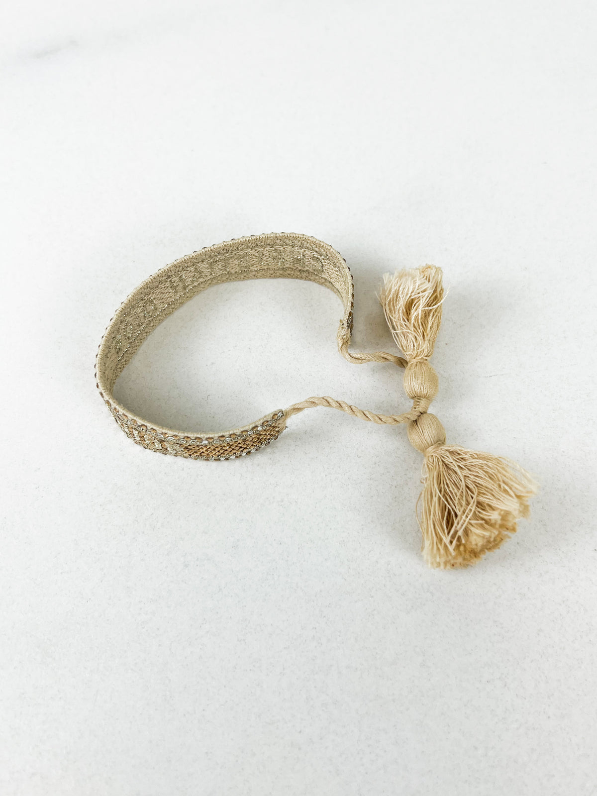 Christian Dior Woven Cotton Crystal Bracelet