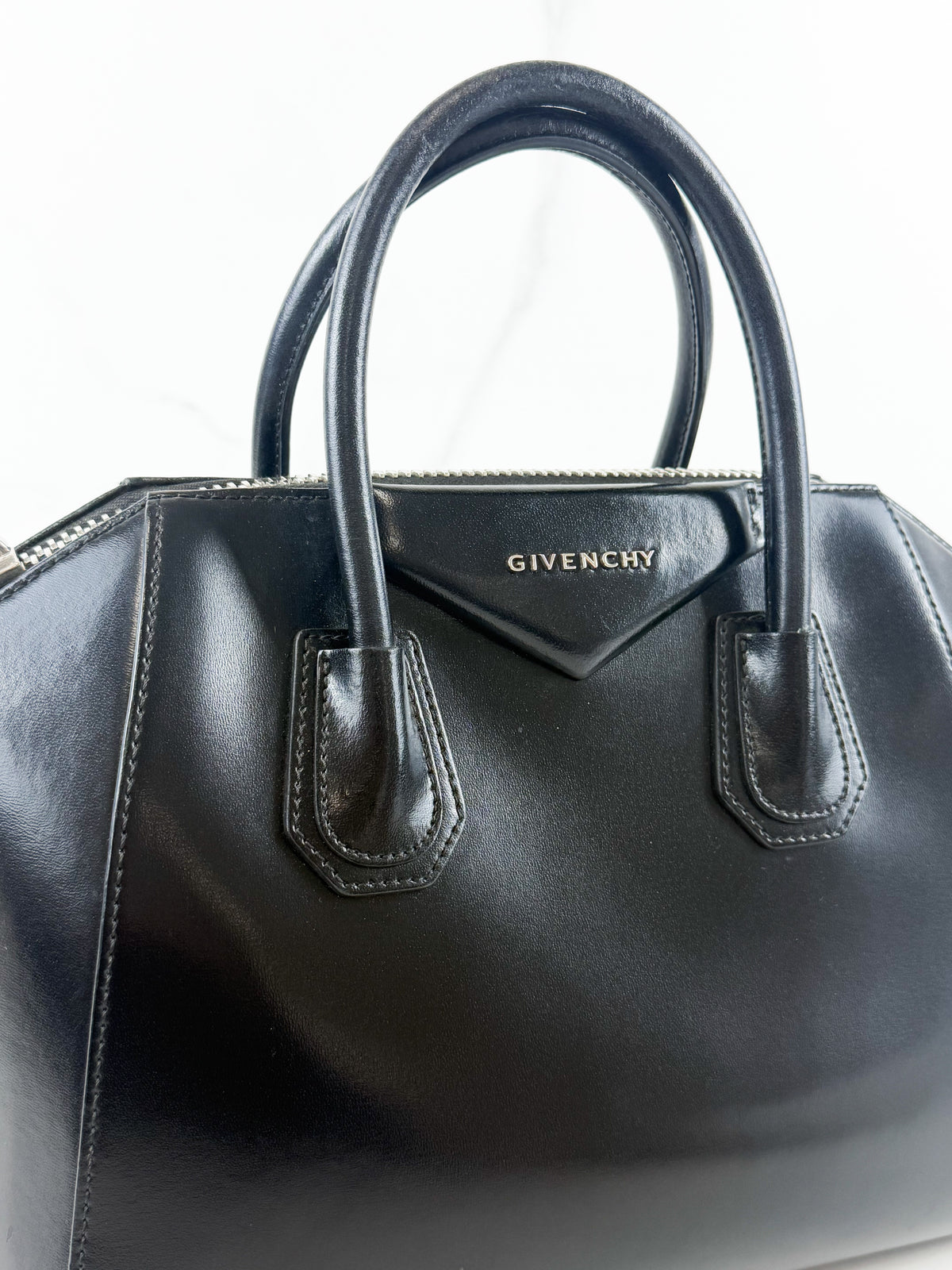 Givenchy Black Smooth Leather Small Antigona