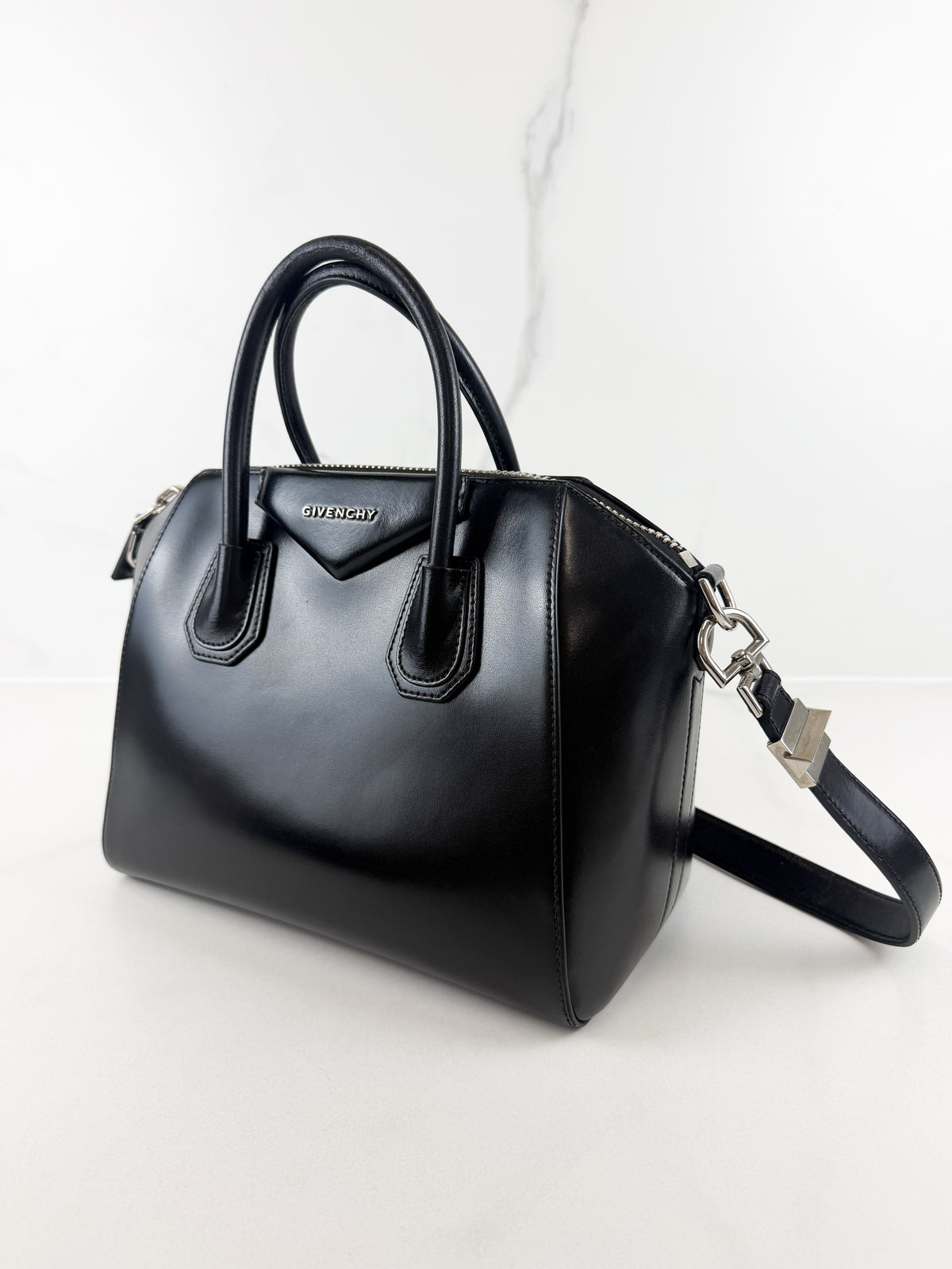 Givenchy Black Smooth Leather Small Antigona