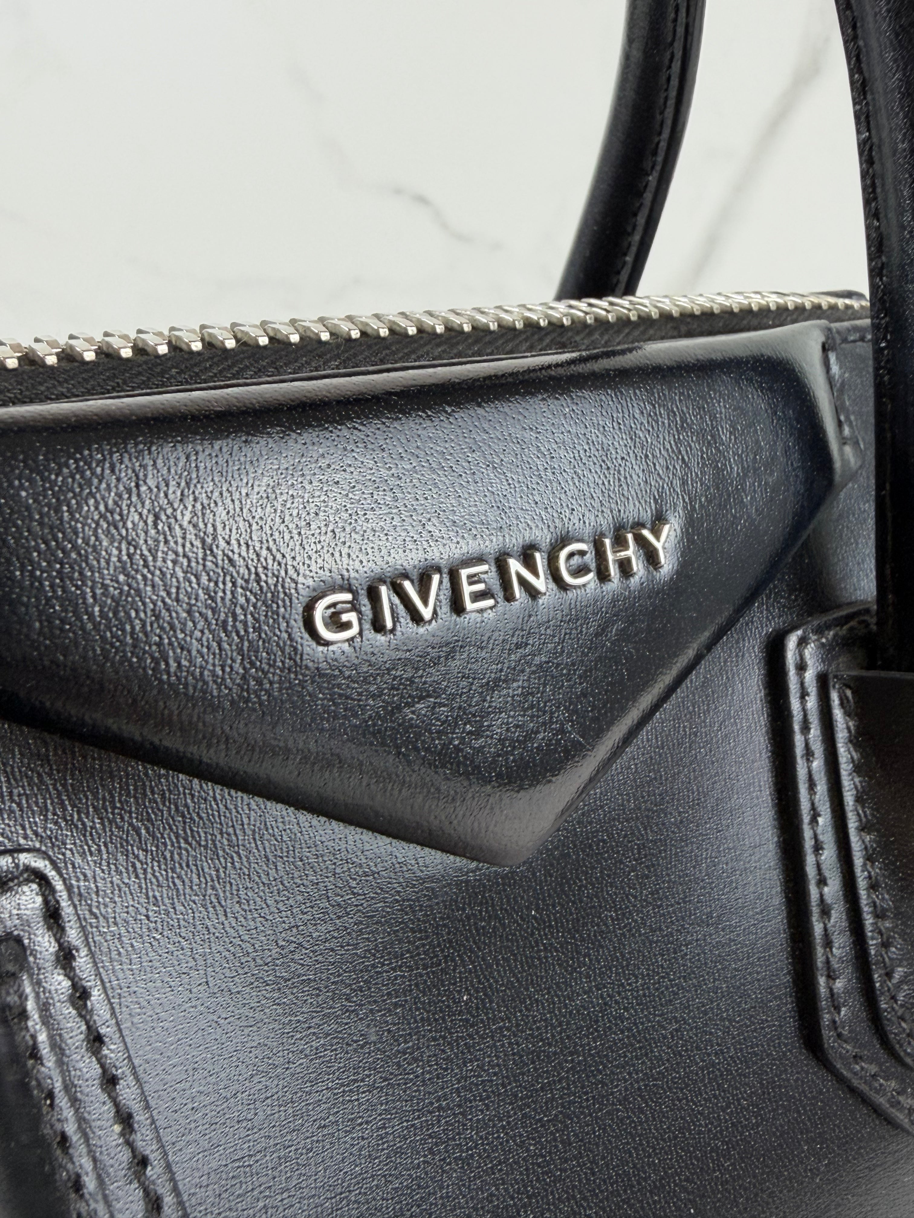 Givenchy Black Smooth Leather Small Antigona