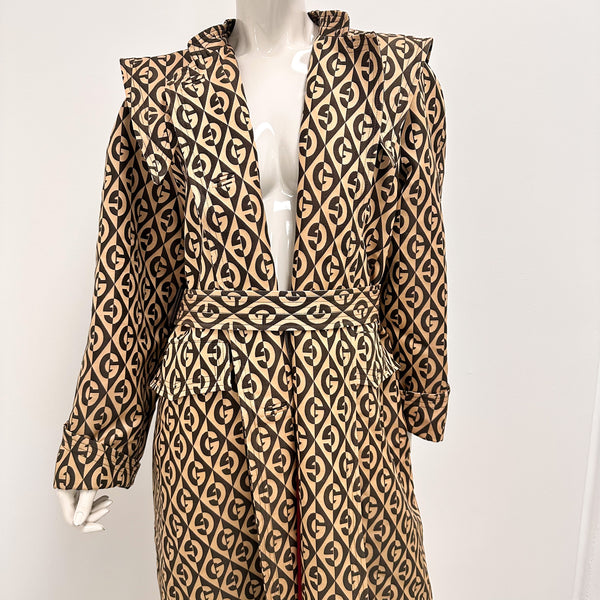 Gucci Rhombus Belt Trench Coat Size 40