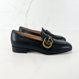 Gucci GG Marmont Black Leather Loafers Size 34