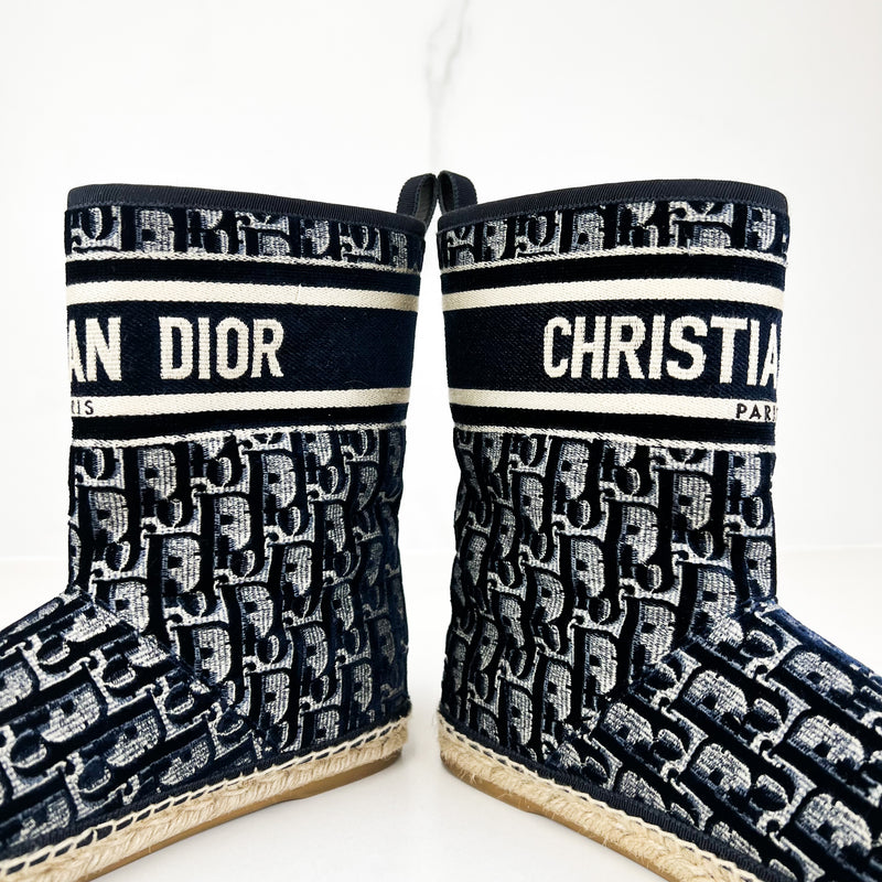 Christian Dior Cloth Navy Boots Size 38