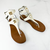 Valentino Garavani Rockstud Thong Sandal in Ivory Size 40