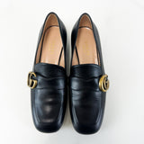 Gucci GG Marmont Black Leather Loafers Size 34