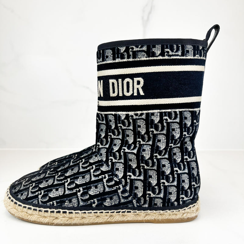Christian Dior Cloth Navy Boots Size 38