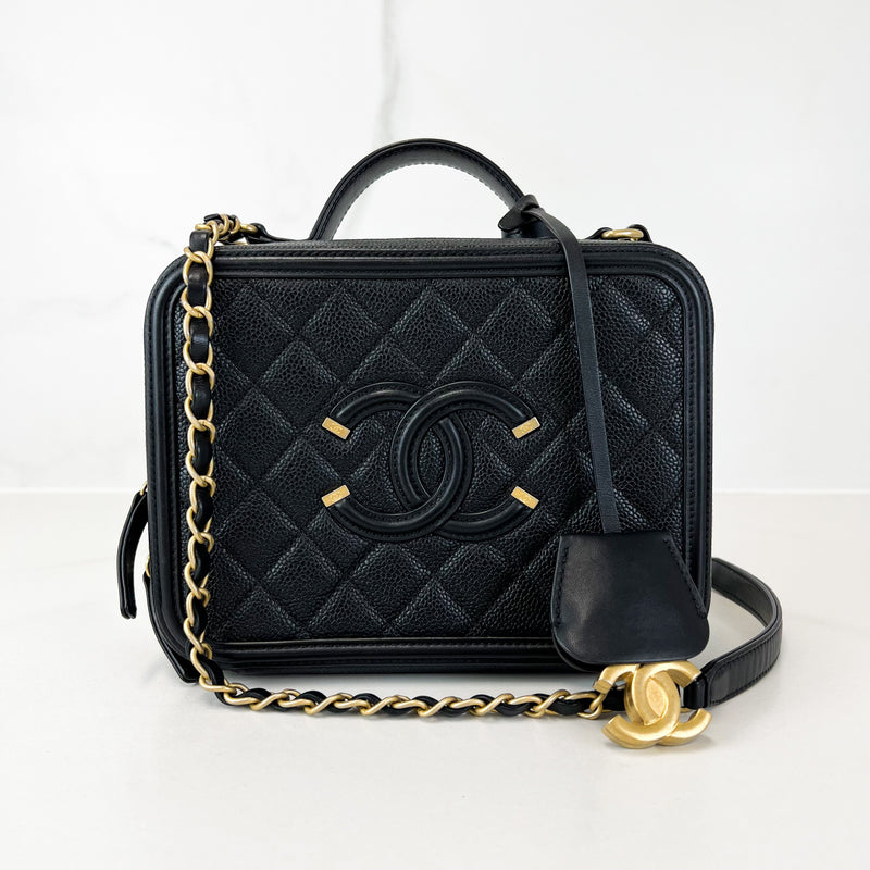 Chanel Filigree Medium Black Caviar Vanity Bag
