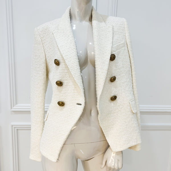 Balmain Tweed Blazer with Gold Buttons