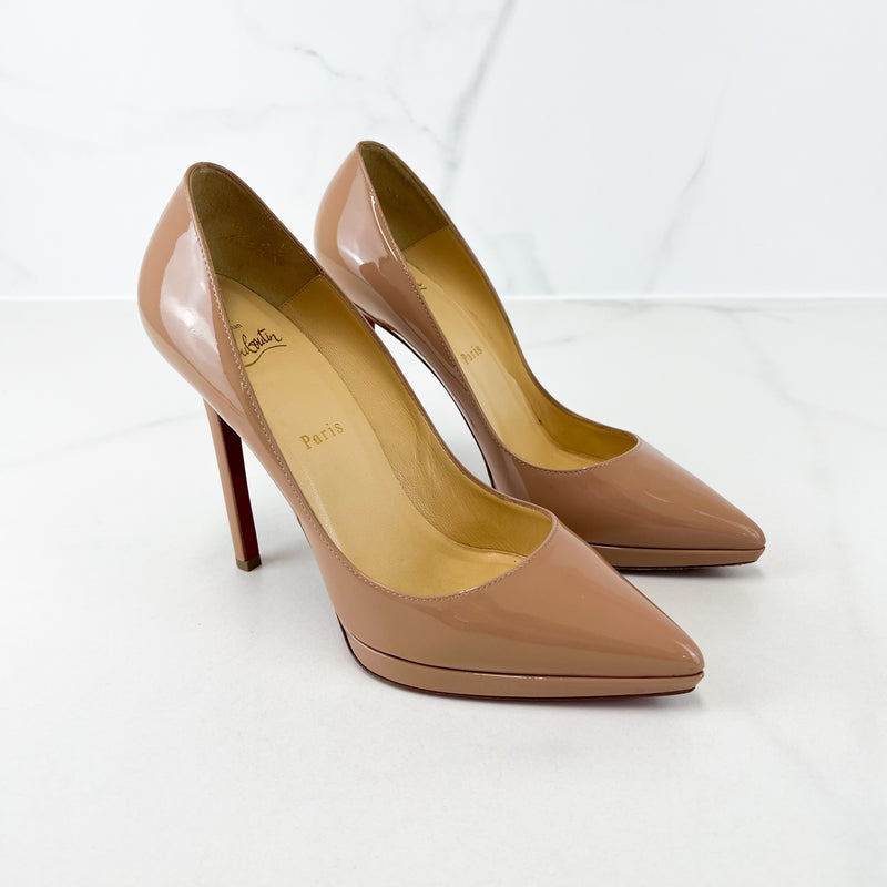 Christian Louboutin Nude Pigalle Plato 120 Patent Calf 39